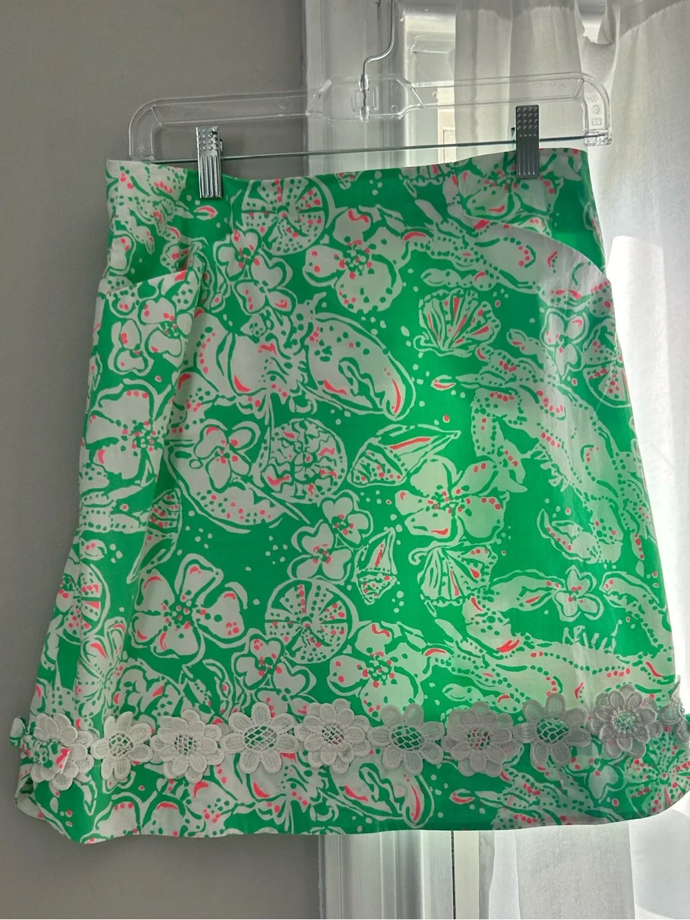 Lilly Pulitzer Corrie Skirt Glenda Green Beach Bash Print Size 4